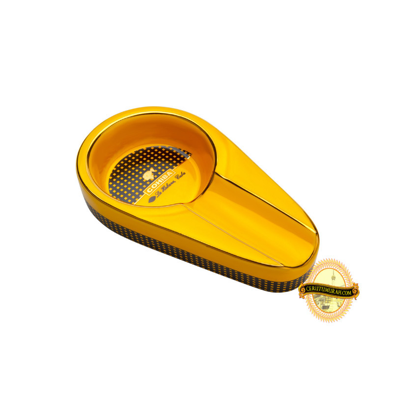 PERSONAL CERAMIC CIGAR ASHTRAY - YELLOW CHB LOGO